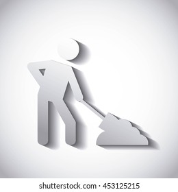 builder with shovel isolated icon design, vector illustration  graphic 