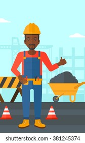 Builder showing thumbs up.