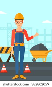Builder showing thumbs up.