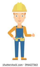 Builder showing thumbs up.