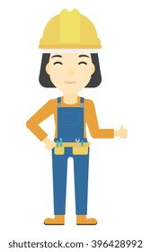 Builder showing thumbs up.