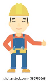 Builder showing thumbs up.