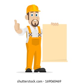 Builder shows clean sheet of paper