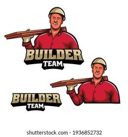 builder team mascot logo template