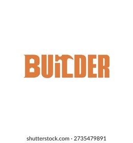 Builder text logo design inspiration. Symbol for construction, apartment, architecture