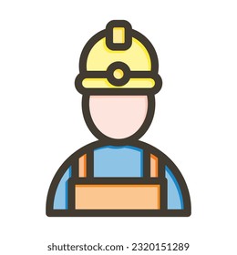 Builder Thick Line Filled Colors For Personal And Commercial Use.
