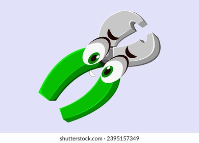 Ilustración de diseño de caracteres de herramienta de construcción