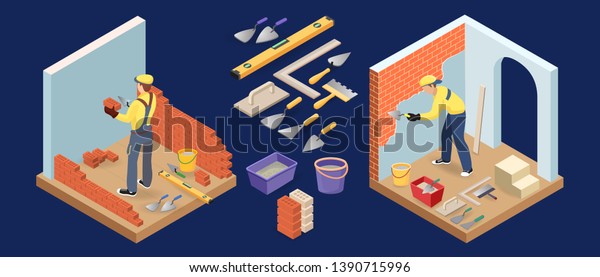 Builder Tools Materials Plasterer Plastering Brick Stock