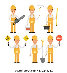 Builder in various poses part 1