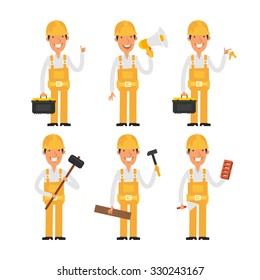Builder in various poses part 1