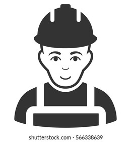 Builder vector icon. Flat gray symbol. Pictogram is isolated on a white background. Designed for web and software interfaces.
