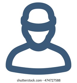 Builder vector icon. Style is stroke flat icon symbol, blue color, white background.