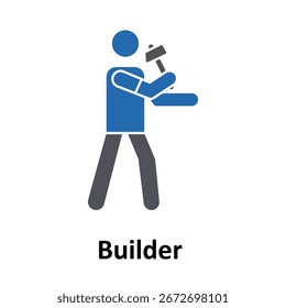 Builder  Vector Icon which can easily modify or edit
