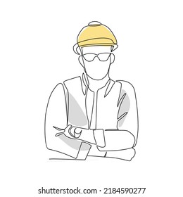 Ilustración vectorial de construcción dibujada en estilo de arte de línea