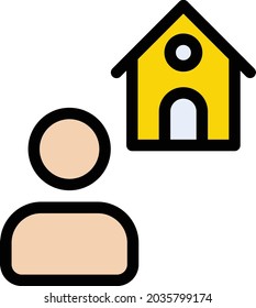 builder vector line colour icon