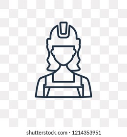 Builder vector outline icon isolated on transparent background, high quality linear Builder transparency concept can be used web and mobile