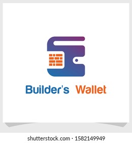 builder and wallet logo design concept, business logo design vector
