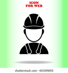 Builder web icon. Black illustration on white background
