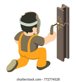 Builder welder icon. Isometric illustration of builder welder vector icon for web