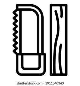 Builder wood tools icon. Outline builder wood tools vector icon for web design isolated on white background