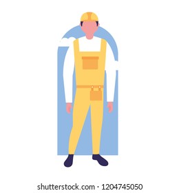 builder worker character professional labor