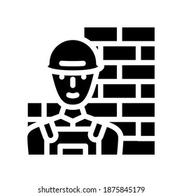 builder worker glyph icon vector. builder worker sign. isolated contour symbol black illustration
