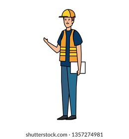builder worker with helmet