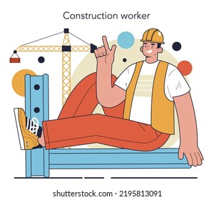 Builder. Workers constructing house with tools and materials. Process of bricklaying. City construction development. Flat vector illustration