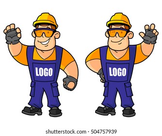 Builder, working, or foreman mascots. Replace your logo on.