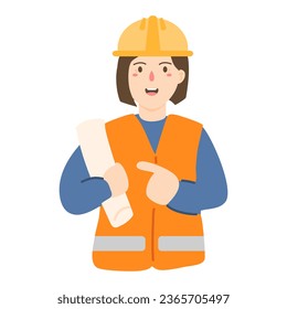 builders architect, engineer, foreman illustration