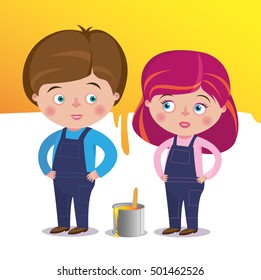 Builders boy girl