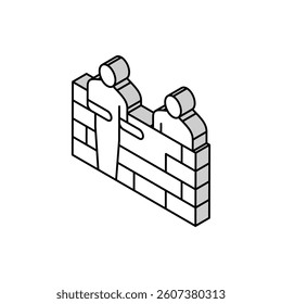 builders building wall isometric icon vector. builders building wall sign. isolated symbol illustration