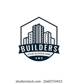 Logotipo de construção do construtor, logotipo de construção emblema