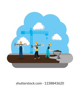 builders construction working scene