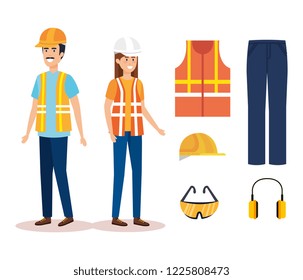 builders constructors couple with equipment