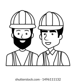 builders constructors with helmets characters