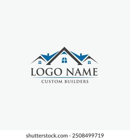 Builders logo, Modern home, house, home, real estate, property logo template