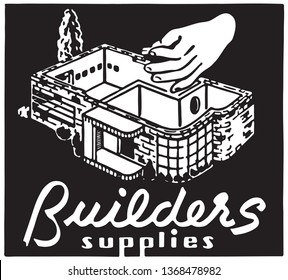 Builders Supplies - Retro Ad Art Banner