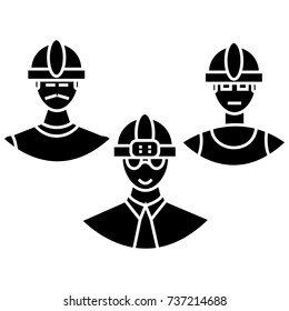 builders team  icon, vector illustration, sign on isolated background
