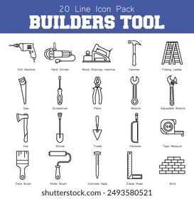 The Builders Tool icon represents essential construction tools, perfect for websites, blogs, and projects related to building and DIY.