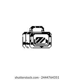 Herramientas de Constructores e iconos de arte de píxel de caja de herramientas. Símbolos de diseño plano de herramienta de construcción. Diseño para App móvil, Web, logotipo. Ilustración vectorial aislada sobre fondo blanco. Activos del juego Sprites de 8 bits.
