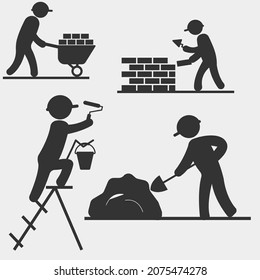 Builders vector icon illustration sign