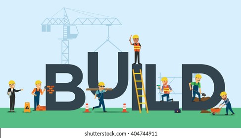 Builders Working at Construction Site