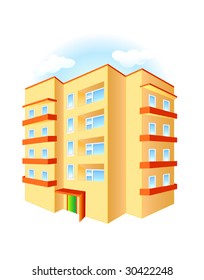 Cartoon Apartment Building Collection 库存矢量图(免版税)224212147 | Shutterstock