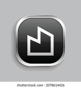 diseño de iconos de 3 líneas. Estilo botón brillante rectángulo redondeado aislado en fondo gris. Ilustración del vector