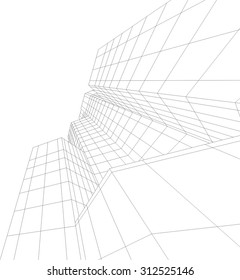 Building 3d. Architectural background linear vector