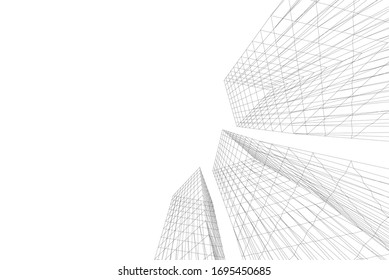 building 3d architecture, vector background