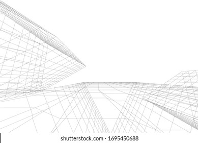 building 3d architecture, vector background