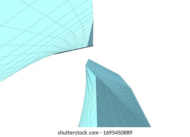 building 3d architecture, vector background