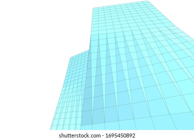 building 3d architecture, vector background